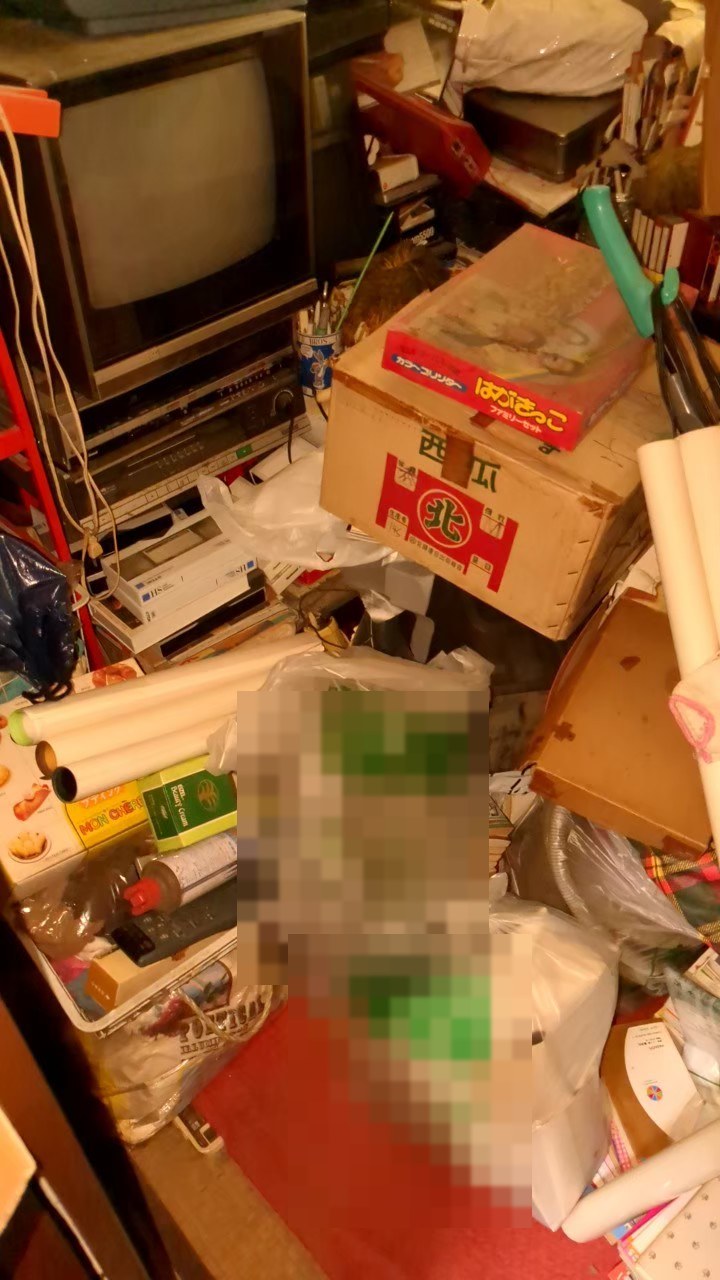作業前:床まで物で埋まった和室